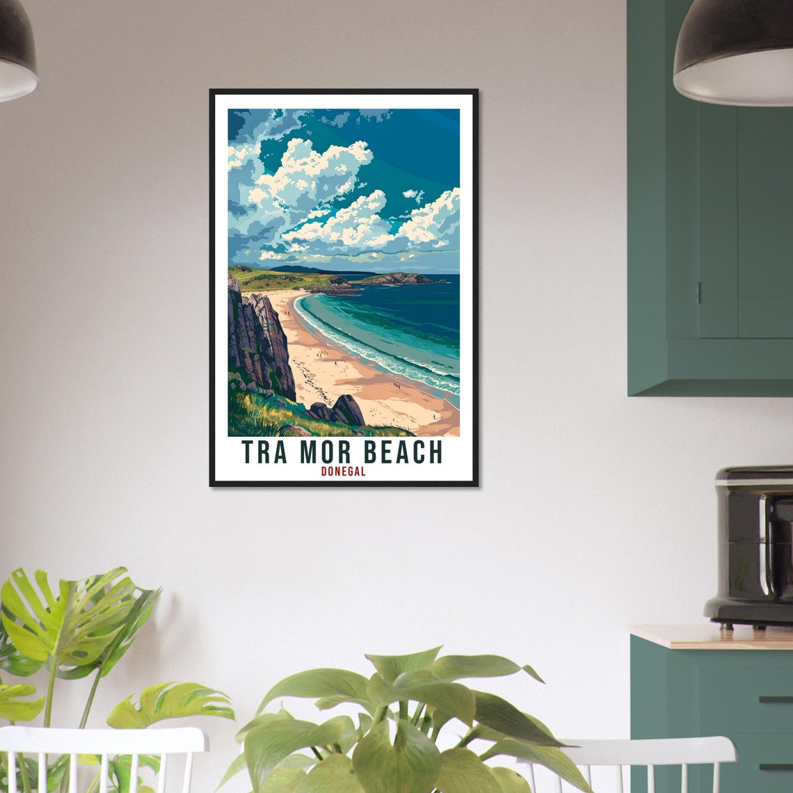 Tra Mor Beach Sandy Cove Dramatic Cliffs Donegal Ireland Scenic Poster - Image 2