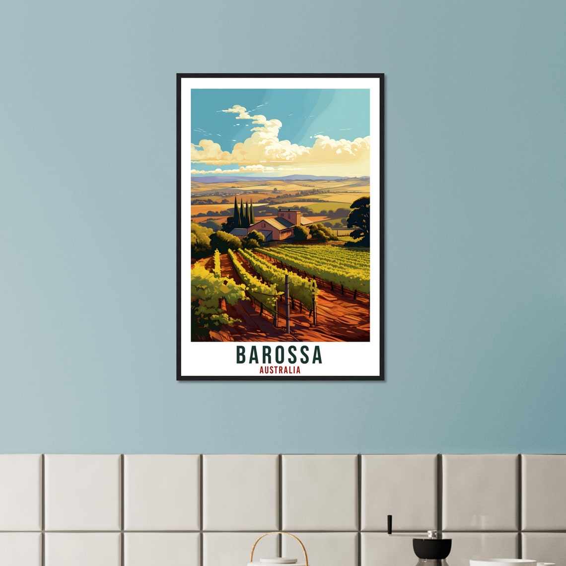 Barossa Australia Vineyard Valley Golden Countryside Travel Poster - Image 4
