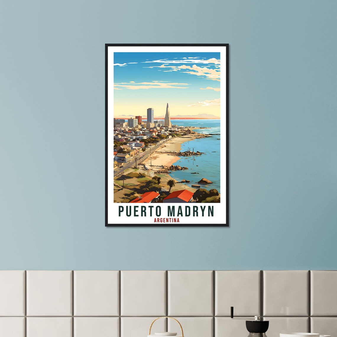 Puerto Madryn Argentina Coastal City Beach Harbor Travel Poster - Image 3