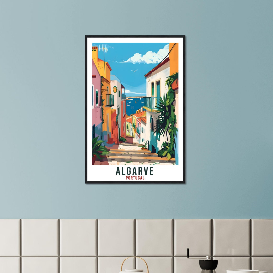 Algarve Travel Print Home Decoration Wall Art Gift Algarve Wall Hanging Art Lover Portugal Artwork Algarve Portugal Travel Poster Print - Image 2