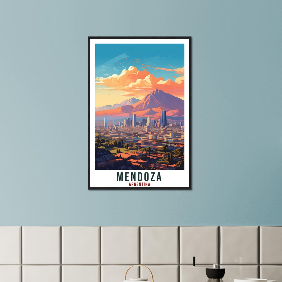 Mendoza Travel Print Wall Art Mendoza Argentina City Landscape Artwork Mendoza Art Gifts Mendoza Travel Poster Argentinian Art Lovers Gift - Image 4