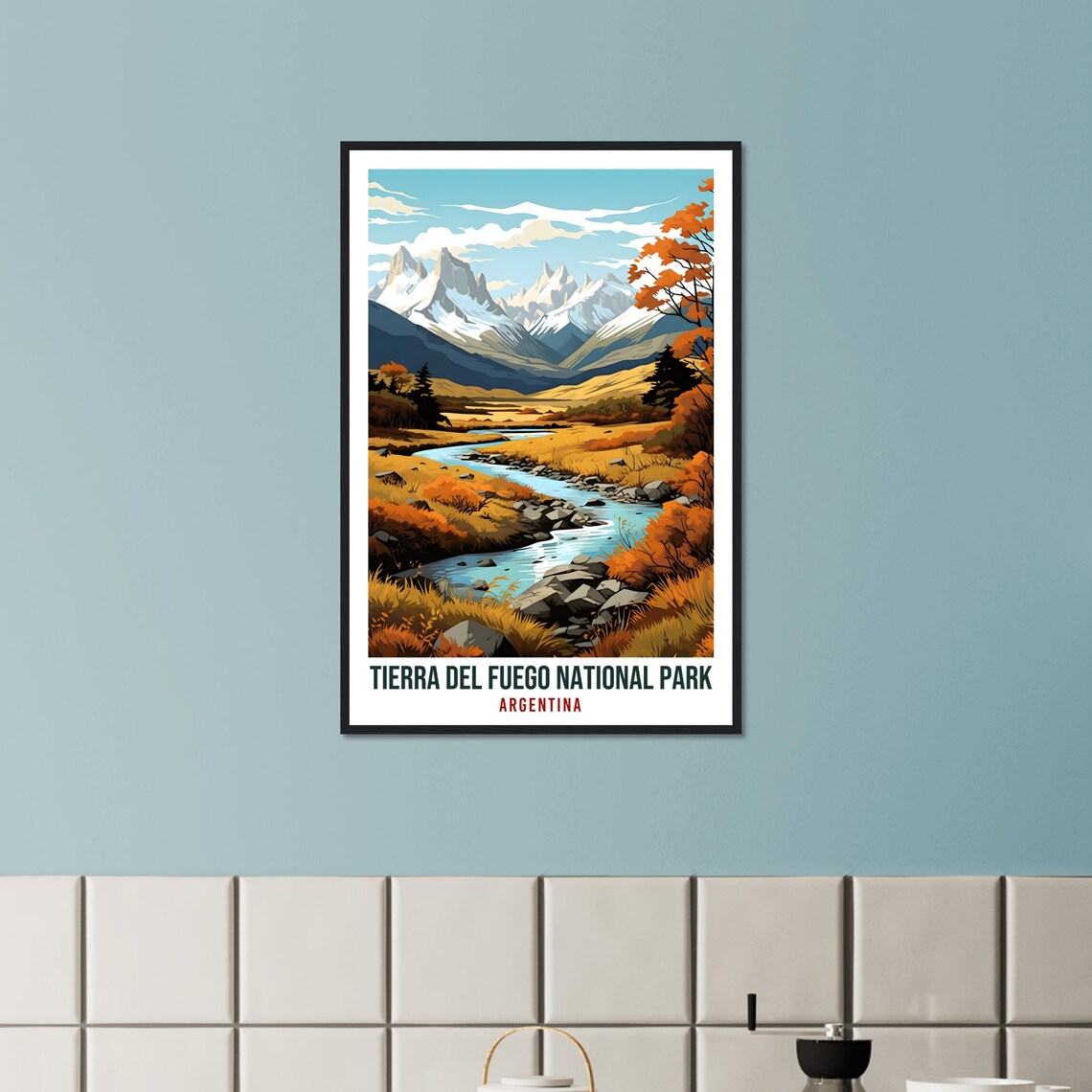 Tierra del Fuego National Park Patagonia Mountains Travel Poster - Image 4