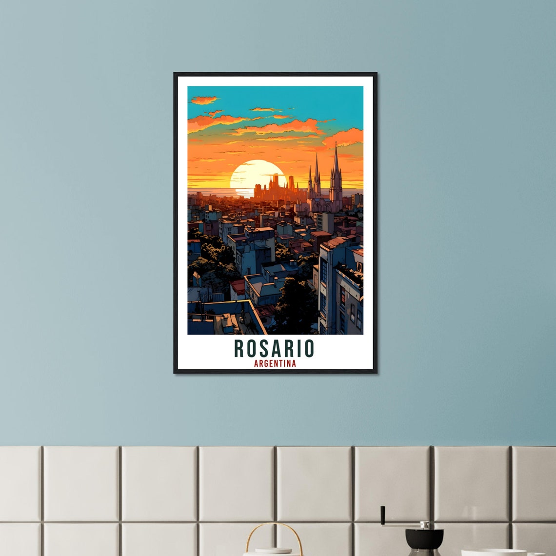 Rosario Travel Print Wall Art Rosario Argentina City Landscape Artwork Rosario Art Gifts Rosario Travel Poster Argentinian Art Lovers Gift - Image 3