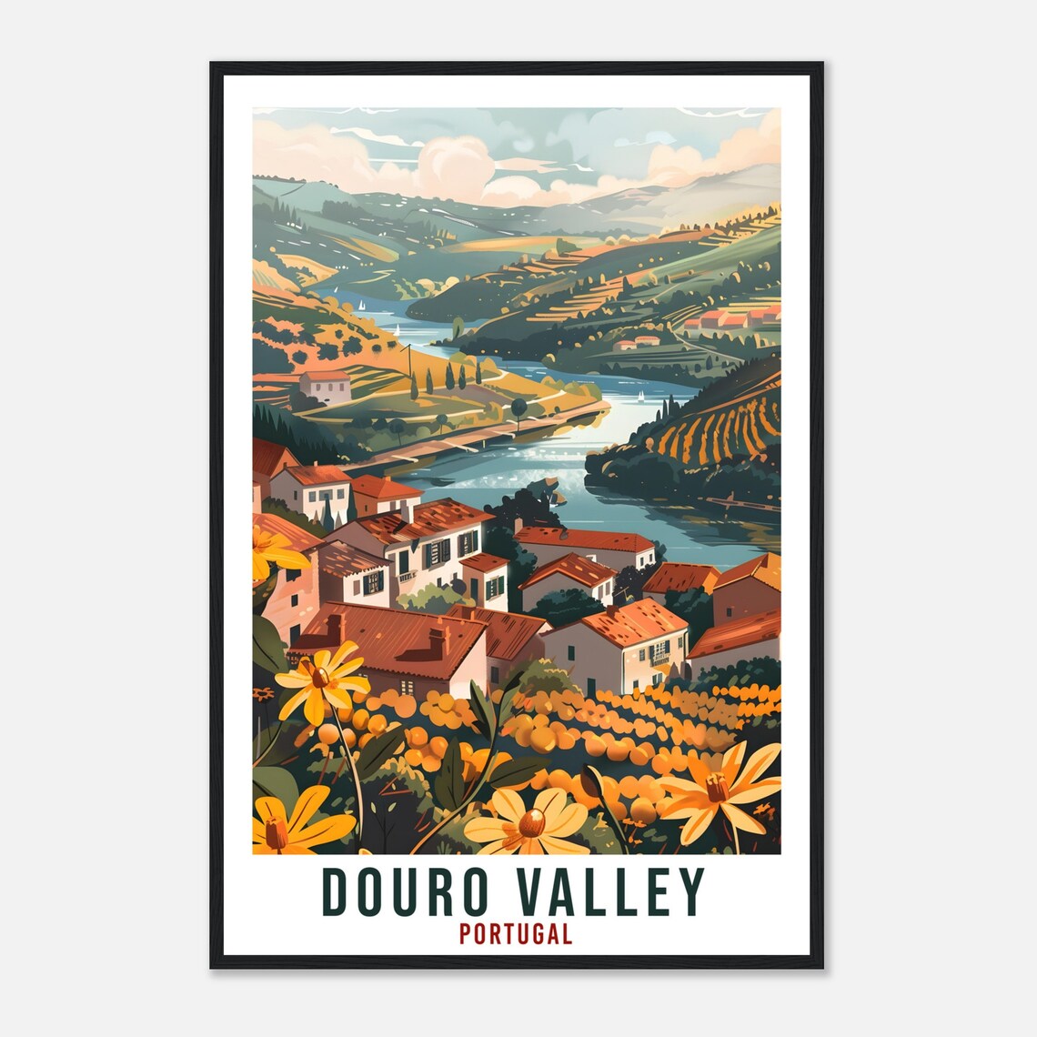 Douro Valley Travel Print Portugal Wall Art Wall Hanging Home Dcor Douro Valley Gift Portugal Landmark Artwork Gift Portugal Travel Poster - Image 4