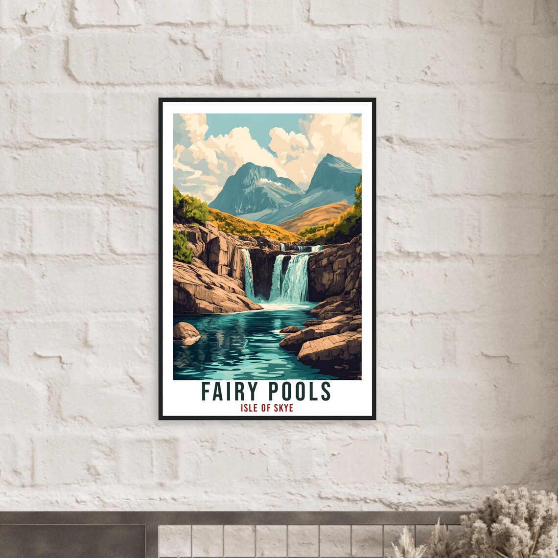 Fairy Pools Isle of Skye Waterfalls Turquoise Scotland Travel Poster - Image 2