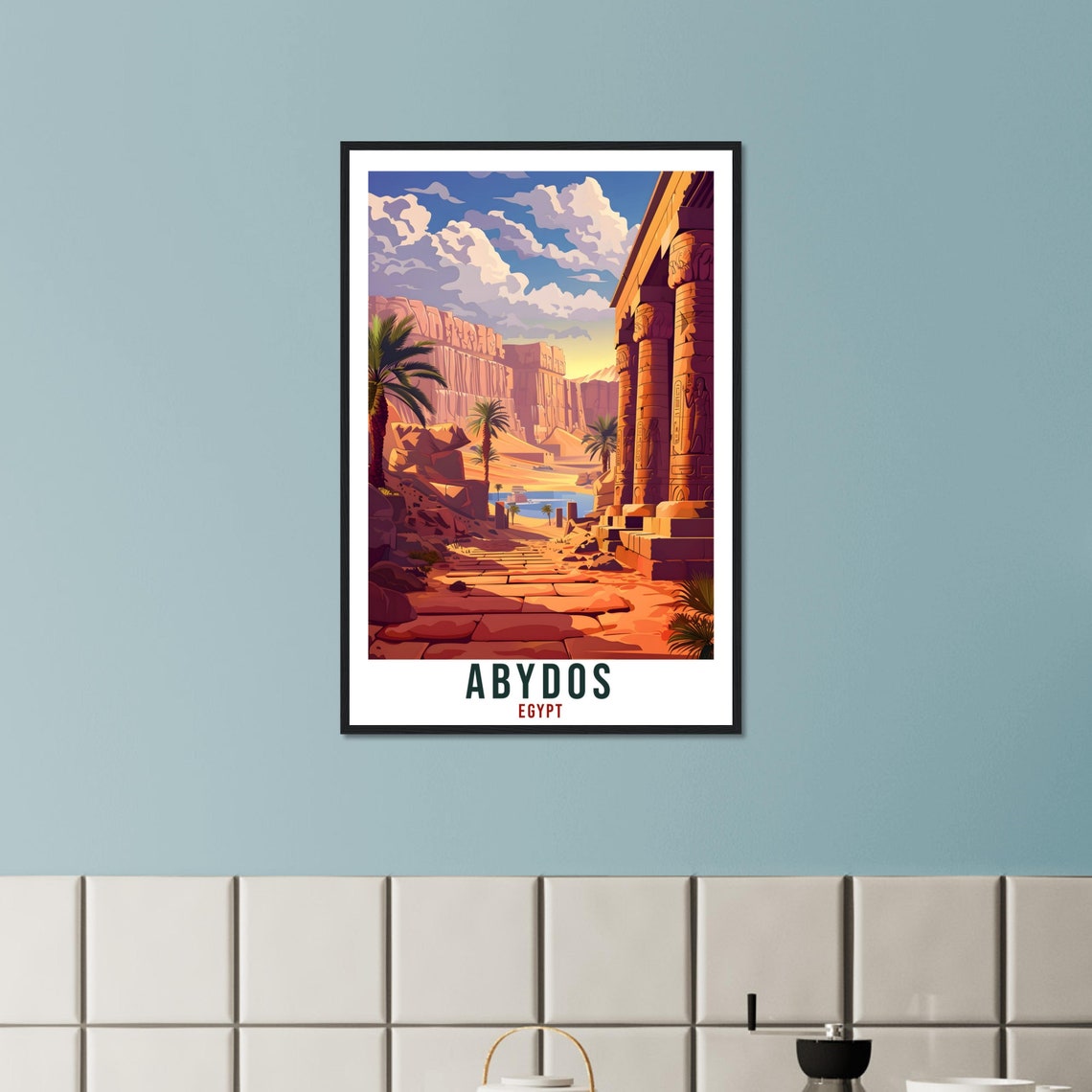 Abydos Egypt Ancient Temple Columns Hieroglyphs Desert Travel Poster - Image 4