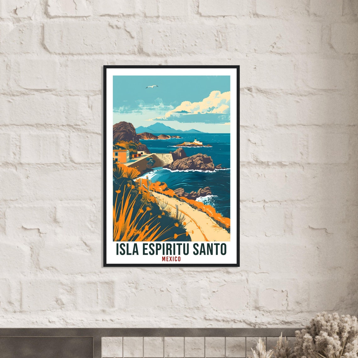 Isla Espiritu Santo Mexico Rugged Coast Rocky Cliffs Deep Blue Sea Poster - Image 3