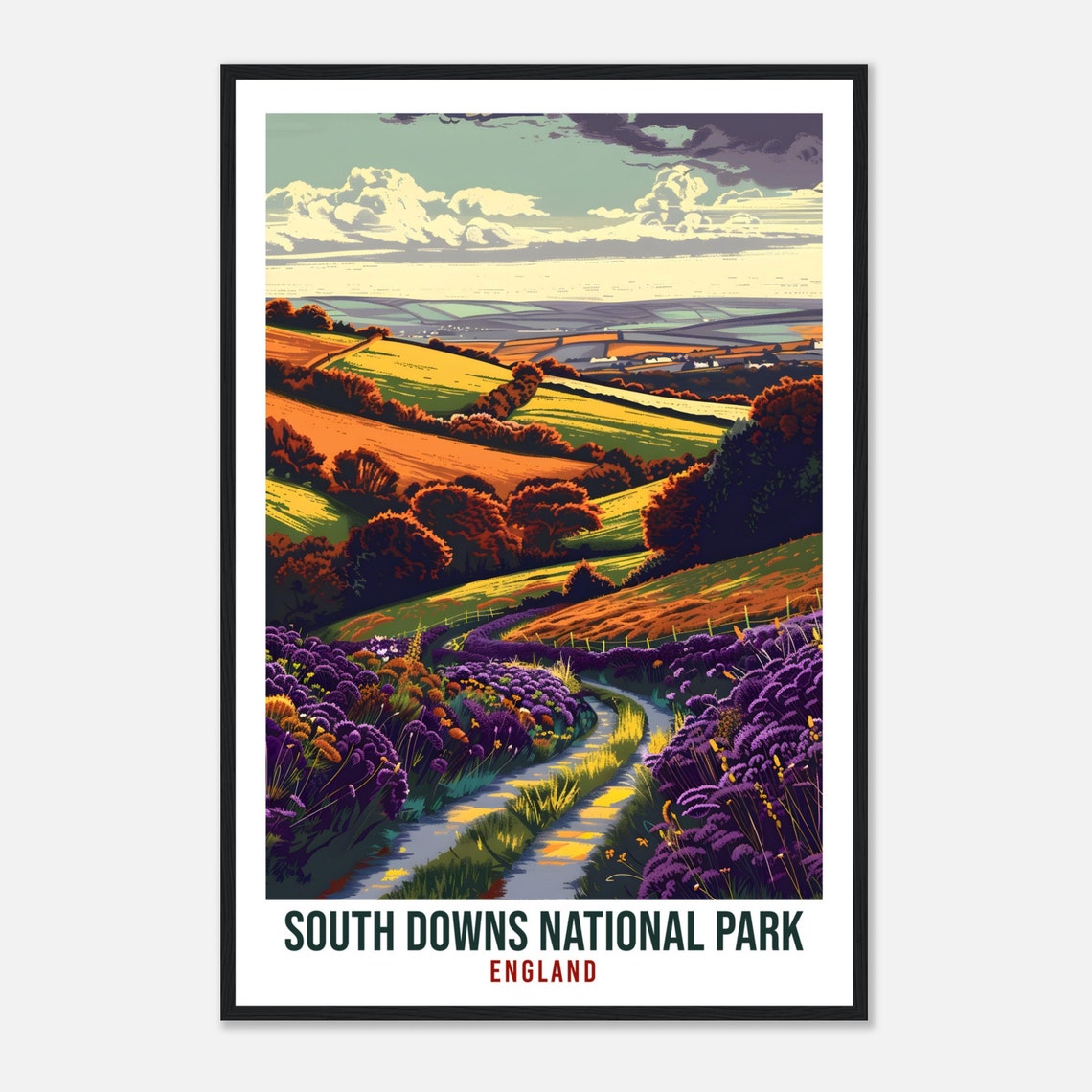 South Downs National Park England Rolling Hills Pathway Poster - Image 4