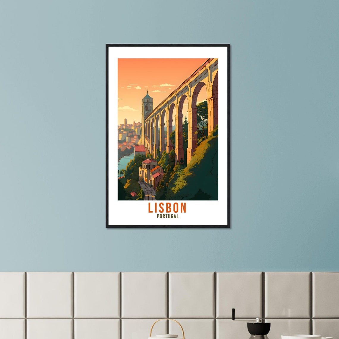 Lisbon Travel Print Wall Art Lisbon Wall Hanging Portugal Gift Lisbon Holiday Print Art Print Lisbon Travel Gift Travel Poster Lisbon City - Image 4