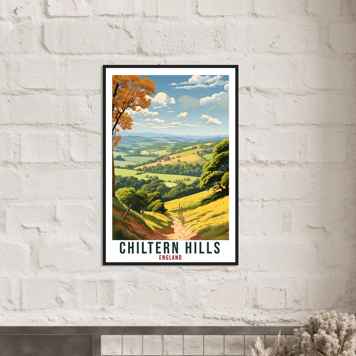 Chiltern Hills England Rolling Countryside Vintage Travel Poster - Image 2