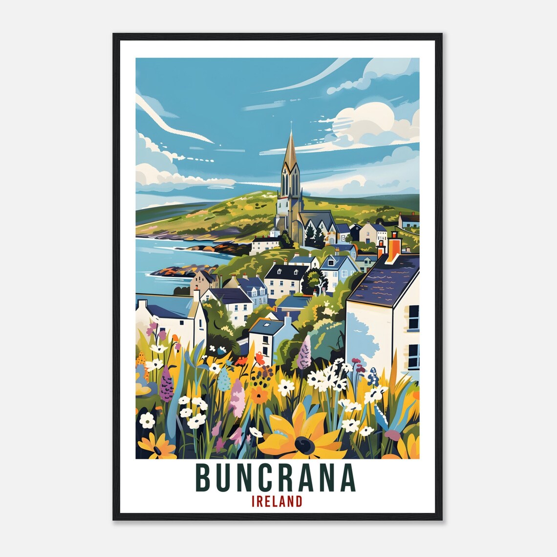 Buncrana Ireland Travel Poster, Wall Art Print - Image 4