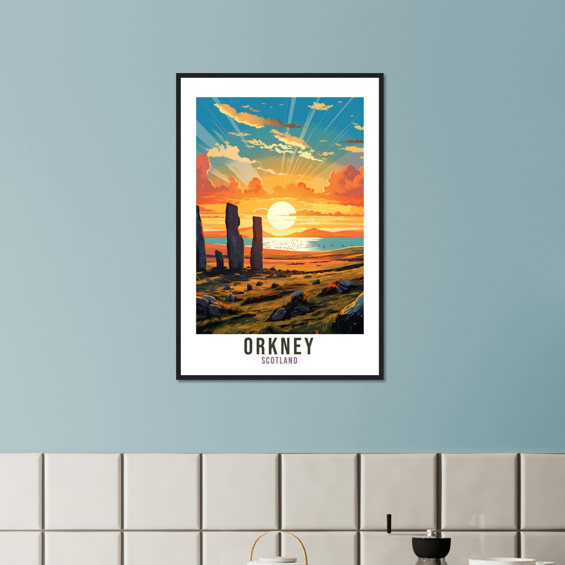 Orkney Island Sunset Travel Poster, Scotland - Image 3
