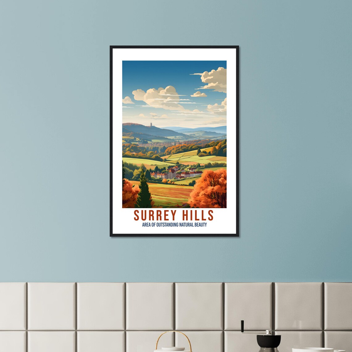 Surrey Hills Area Of Outstanding Natural Beauty Travel Poster - Image 3