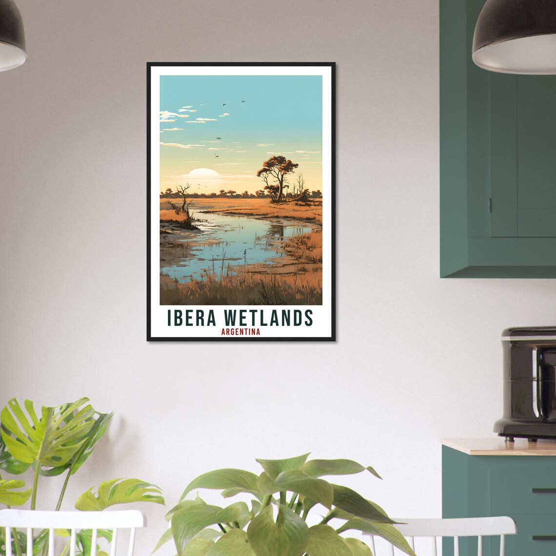 Ibera Wetlands Argentina Lagoon Sunset Wildlife Travel Poster Art - Image 3