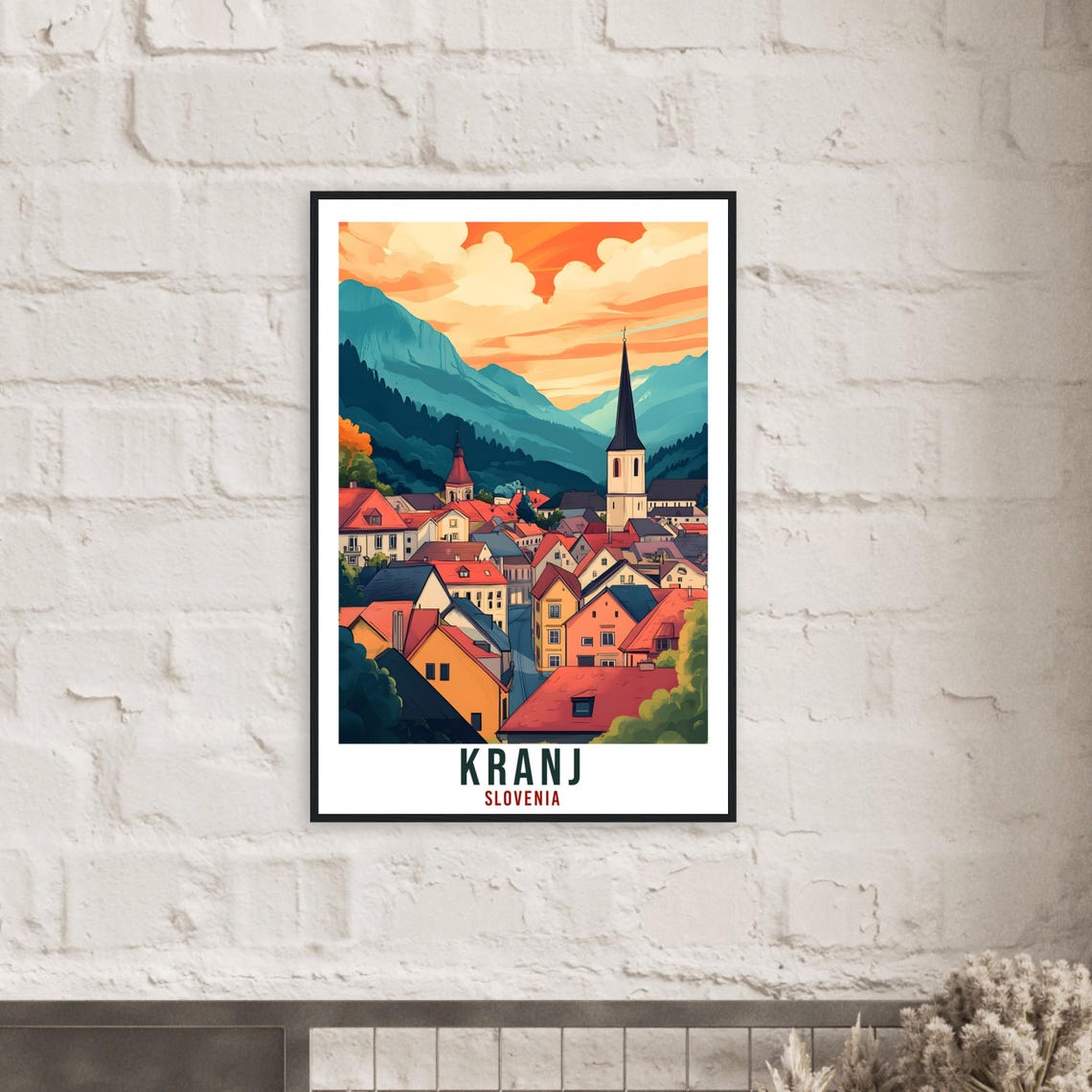 Kranj Travel Print Slovenia Home Decor Kranj Wall Art Gift Wall Hanging Art Lover Kranj Slovenia Artwork Travel Poster Slovenia Travel Art - Image 2