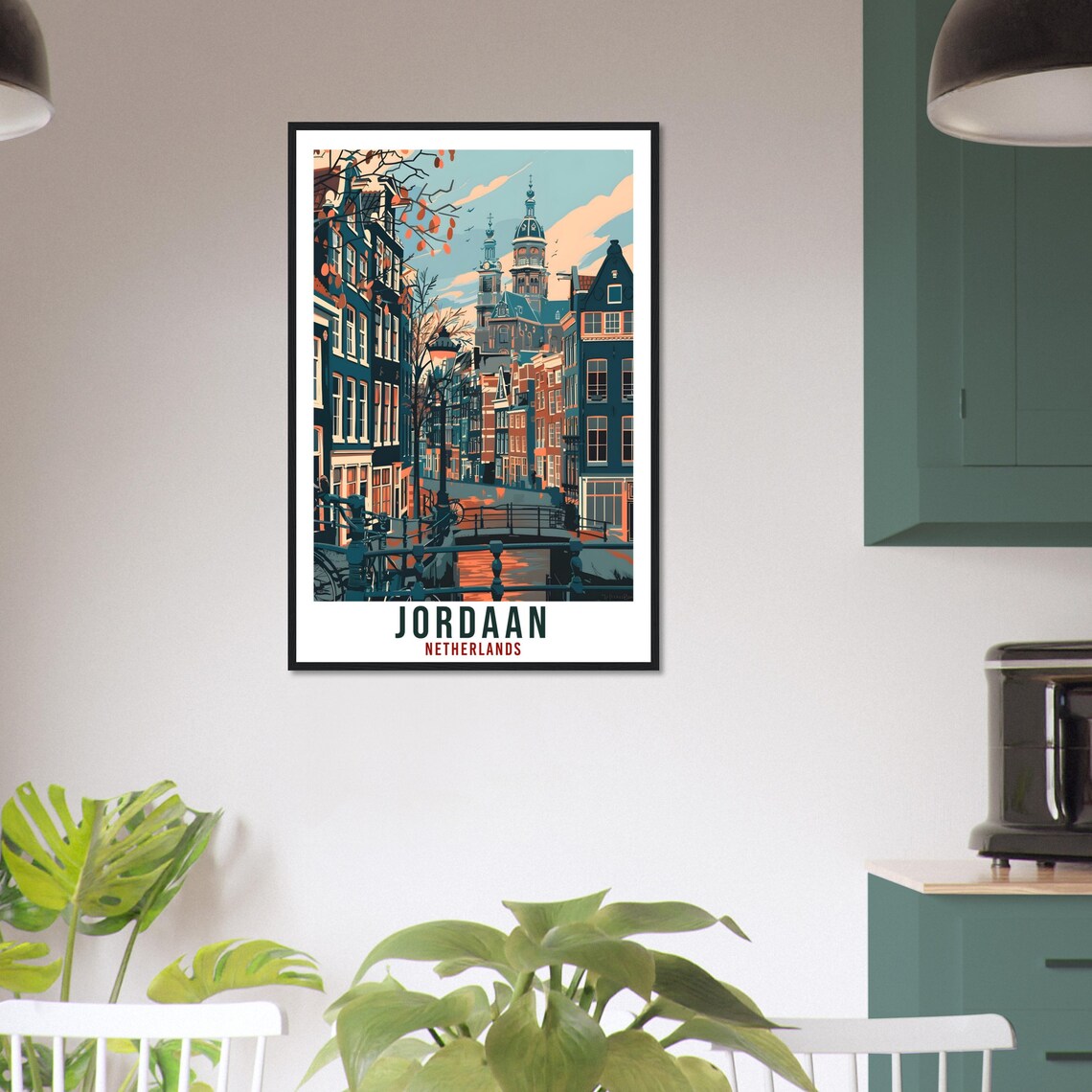 Jordaan Amsterdam Autumn Canal Vintage Travel Poster Netherlands - Image 3