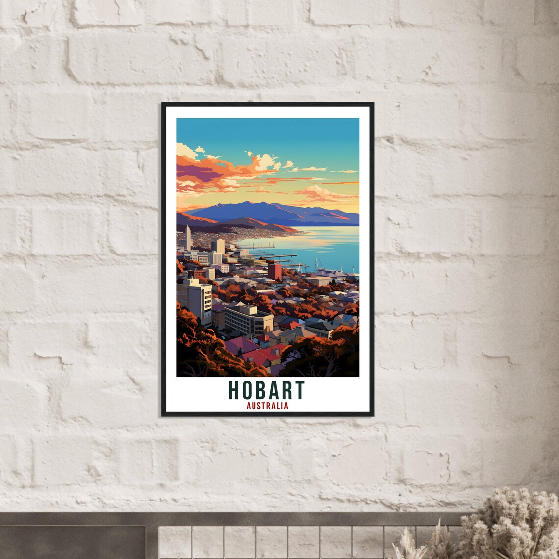 Hobart Australia Waterfront City Mountain View Sunset Scenic Poster - Image 4