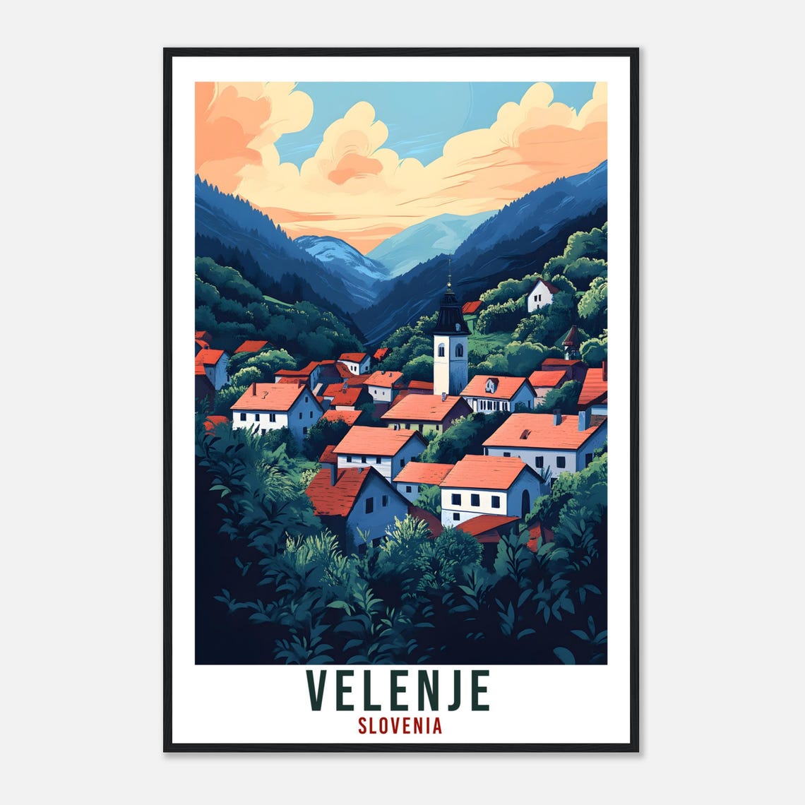 Velenje Travel Print Slovenia Decor Velenje Wall Art Gift Wall Hanging Art Lover Velenje Slovenia Artwork Travel Poster Slovenia Travel Art - Image 4