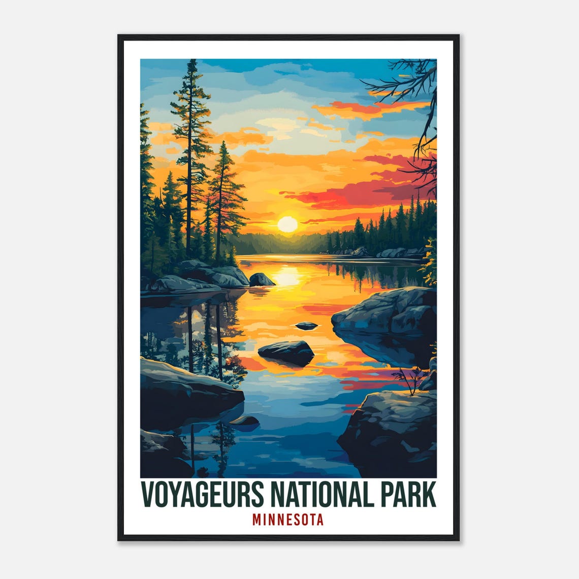 Voyageurs National Park Minnesota Usa Travel Print Wall Art Wall Hanging Home Dcor Voyageurs Gift Travel Art Usa Artwork Travel Poster - Image 4