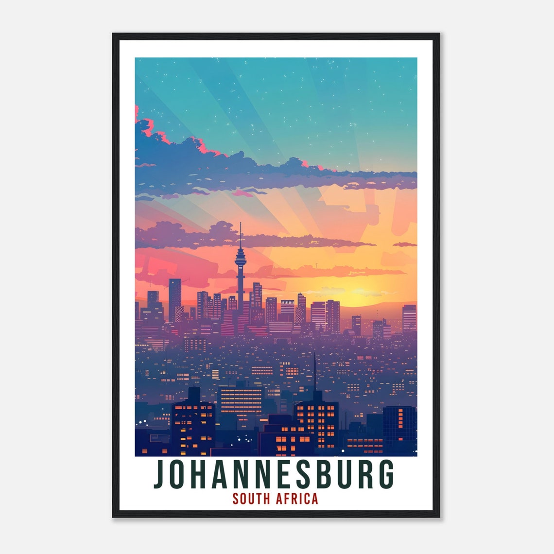 Johannesburg South Africa Travel Poster Wall Art Wall Hanging Home Dcor Johannesburg Gift Art Lovers Artwork Gift Print South African Print - Image 4