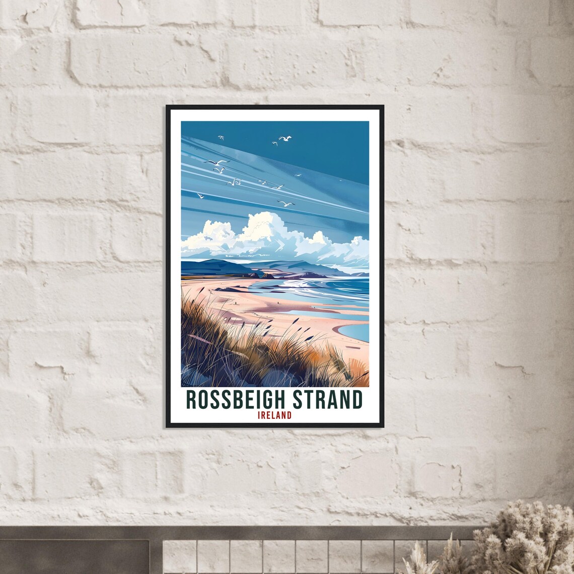 Rossbeigh Strand Ireland Golden Beach and Dunes Vintage Travel Poster - Image 3