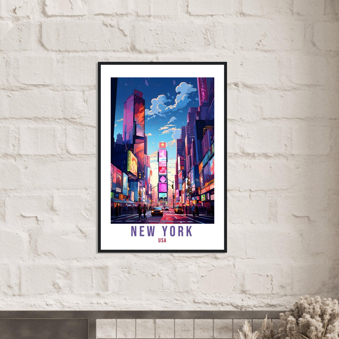 New York City Times Square Neon Night Lights USA Travel Poster - Image 3