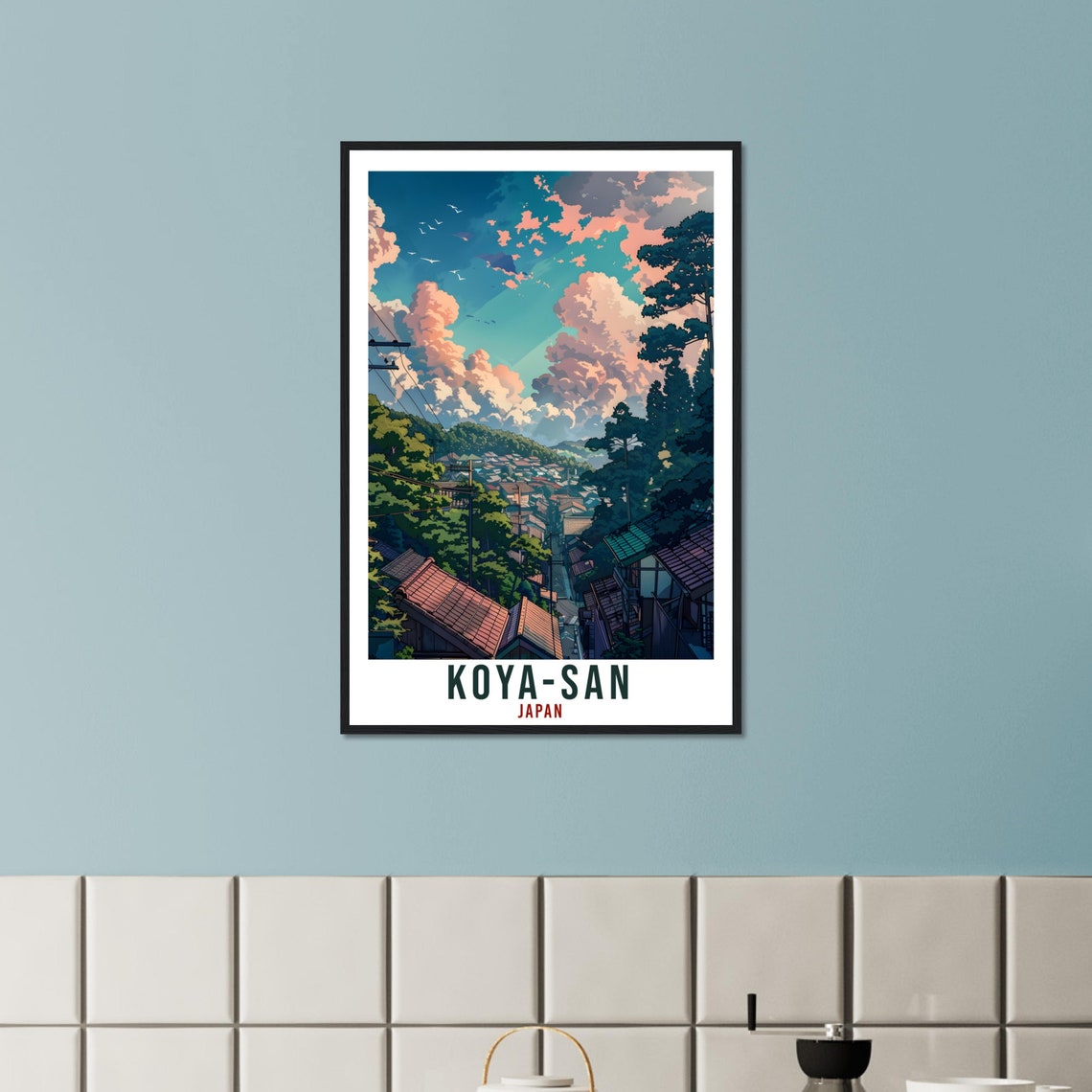 Koya San Travel Print Japan Home Decoration Wall Art Gift Wall Hanging Art Lover Japanese Artwork Japan Koya San Travel Poster Holiday Print - Image 2