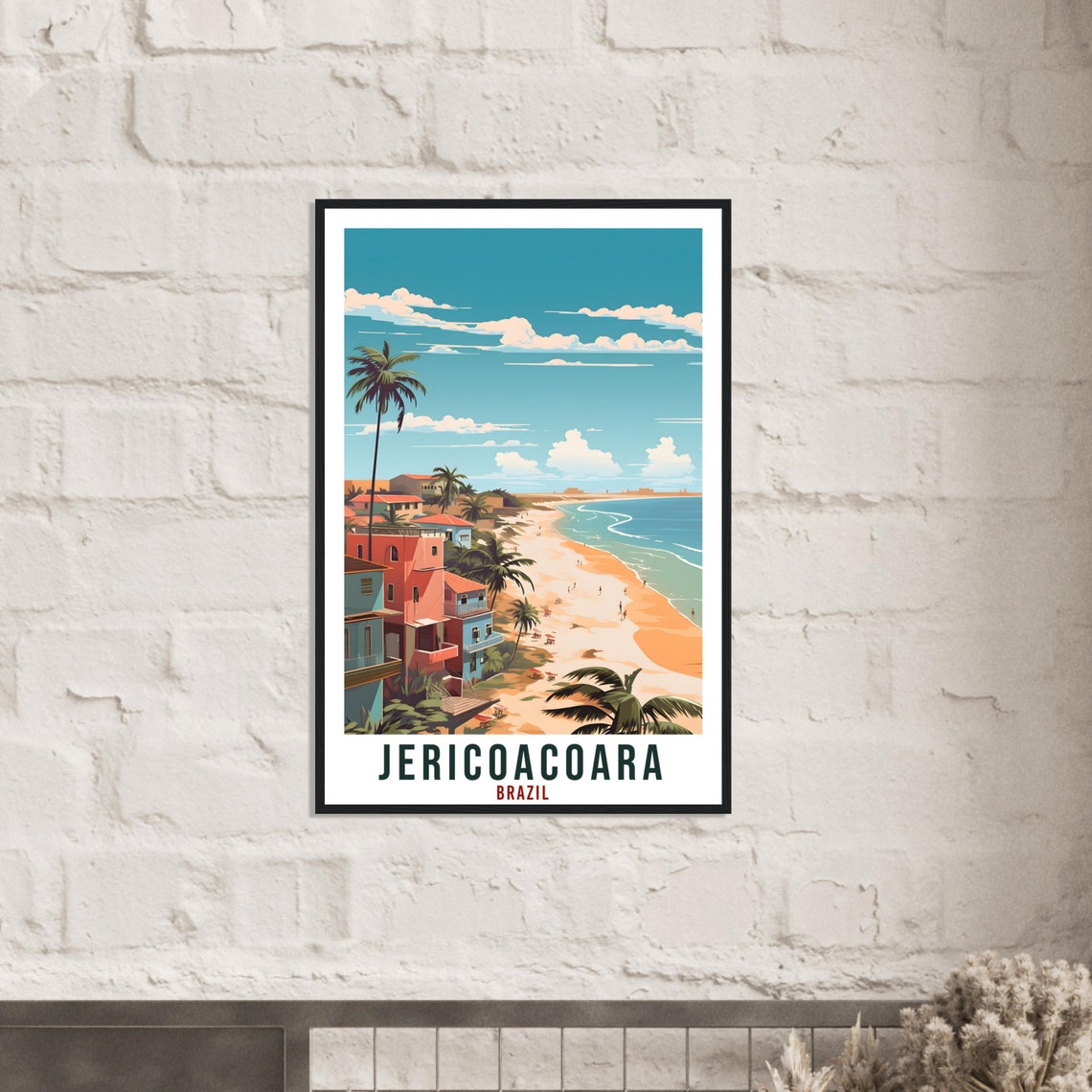 Jericoacoara Brazil Sunny Beach Town Palms Ocean Coastline Poster - Image 3