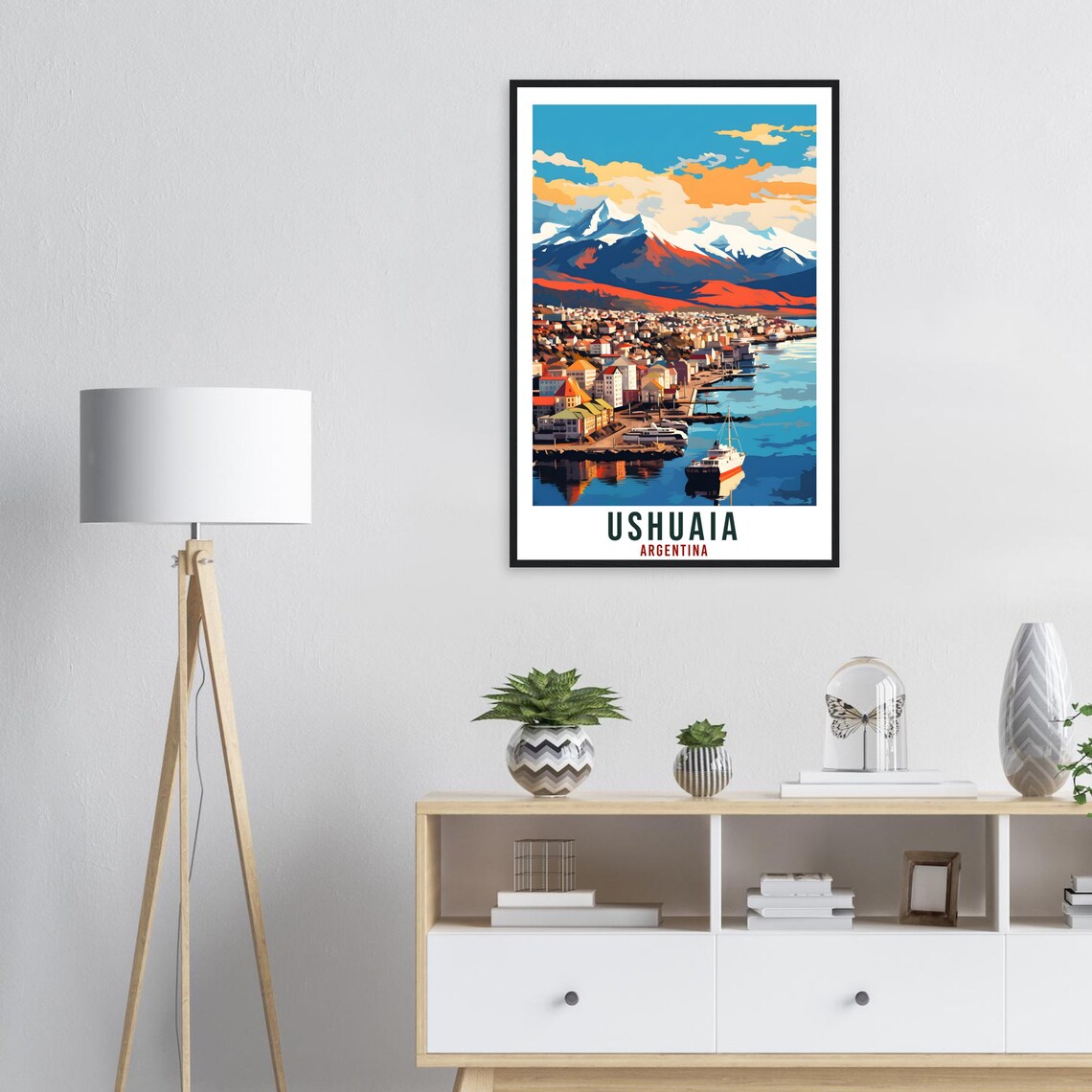 Ushuaia Travel Poster, Argentina City Landscape - Image 2