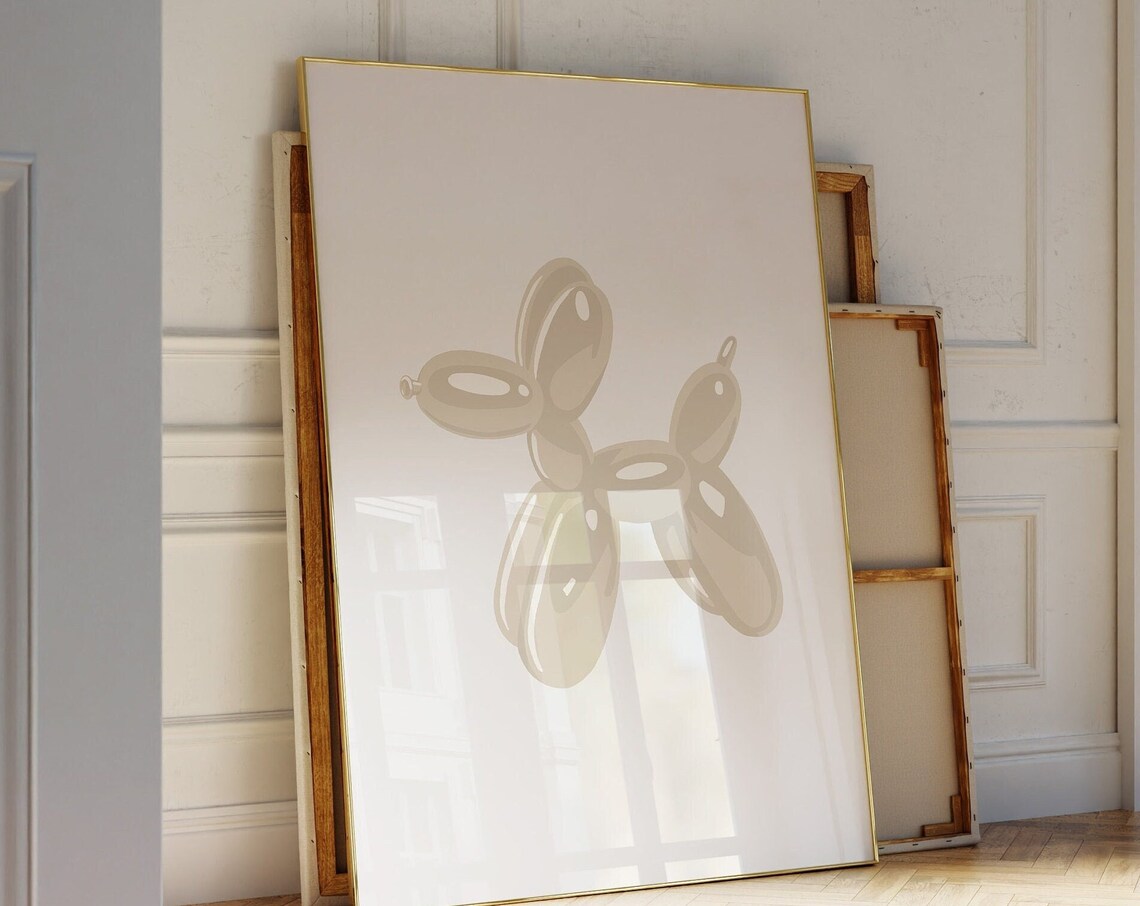 Balloon Dog Trendy Preppy Eclectic Wall Art Print