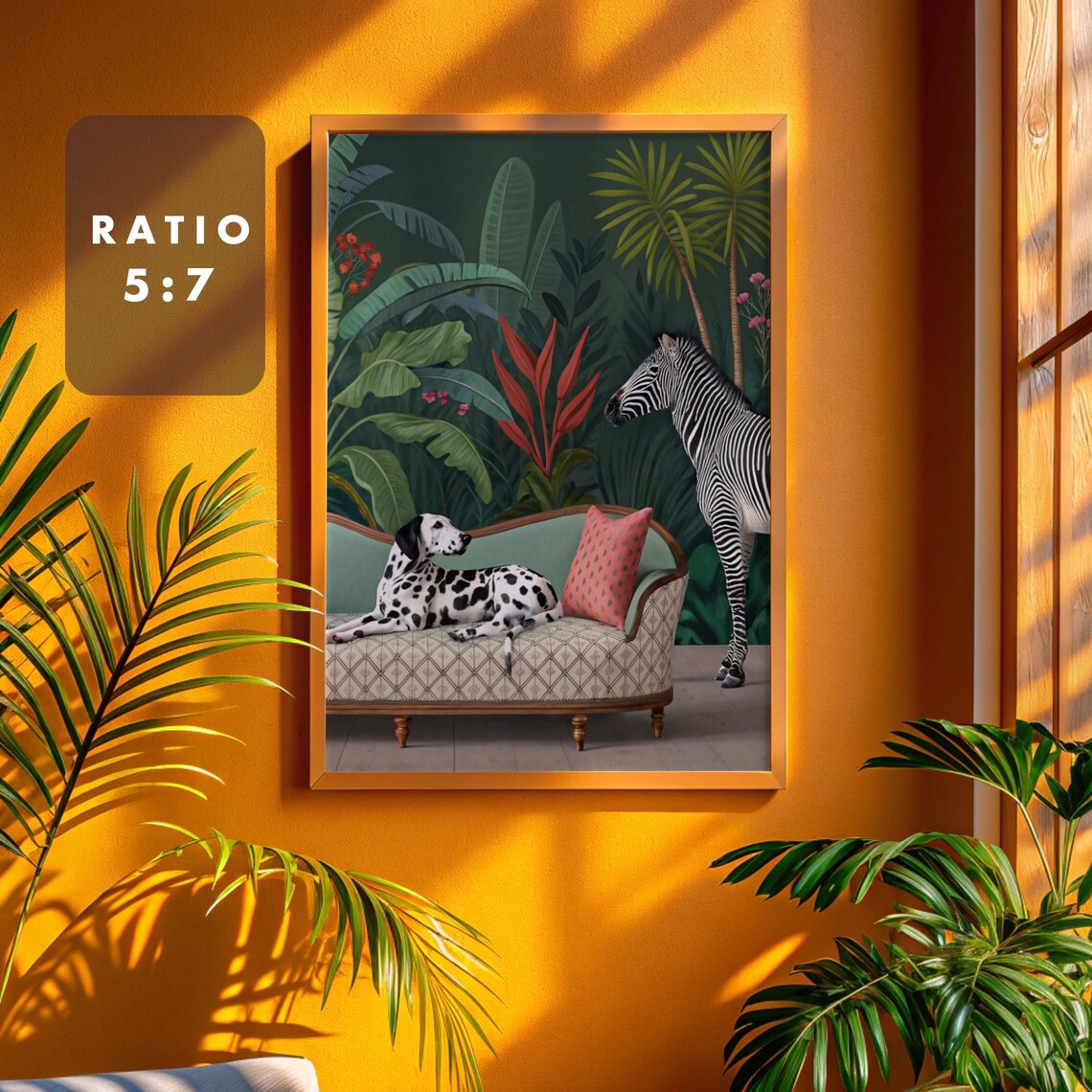 Whimsical Jungle Dalmatian Zebra Maximalist Poster - Image 3