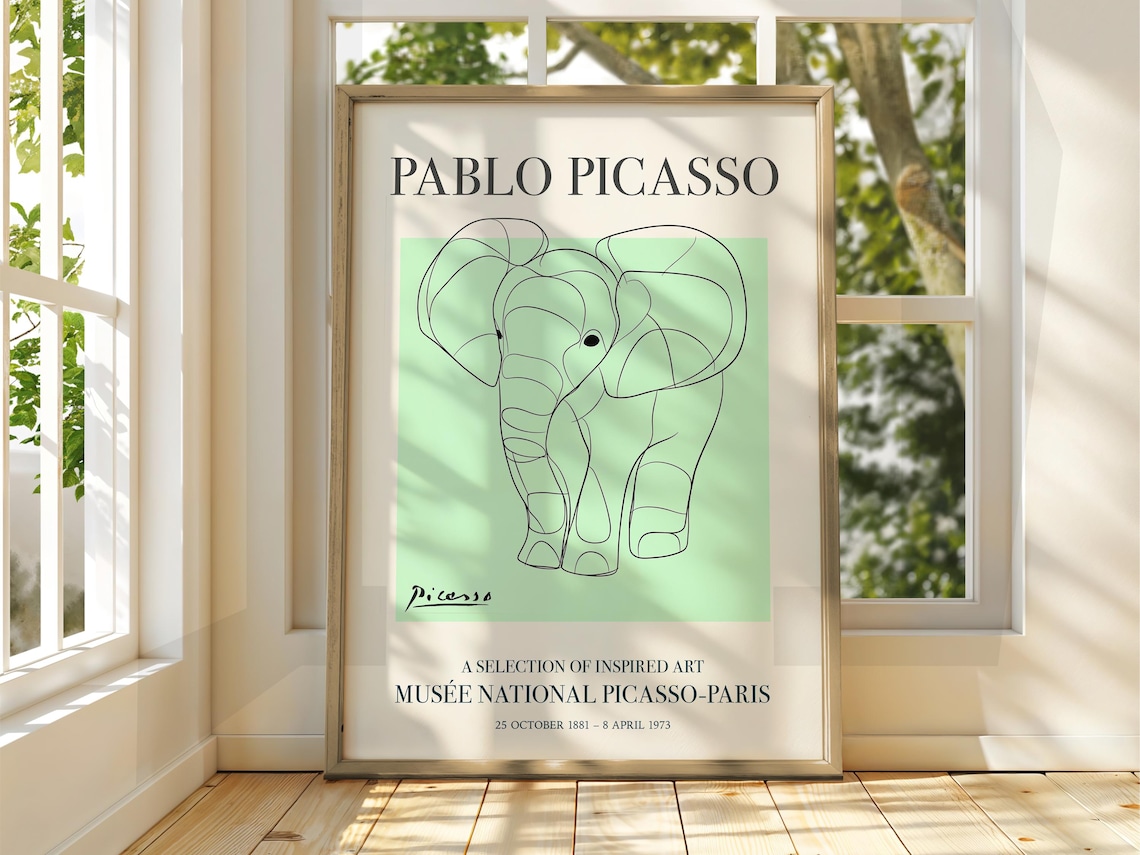 Pablo Picasso Exhibition Poster, Classic Line Art