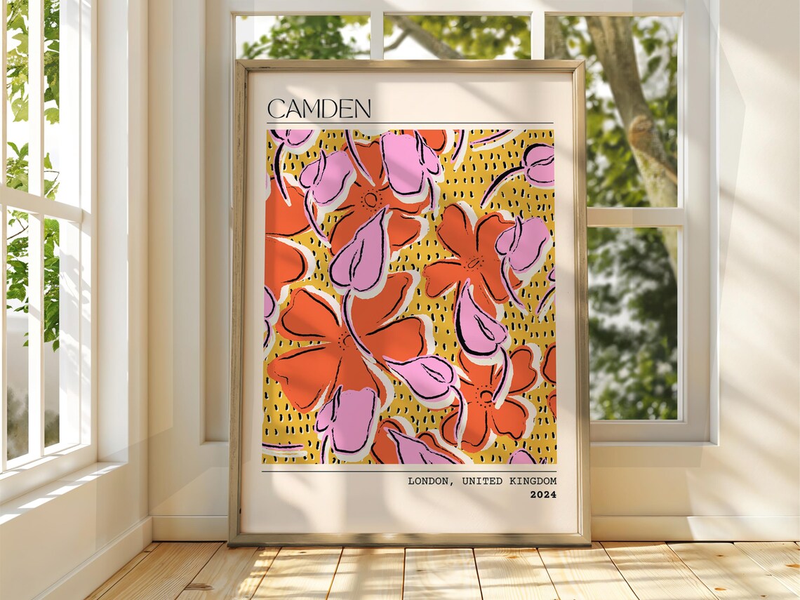 Camden London United Kingdom 2024 Flower Market Pop Art Floral Poster