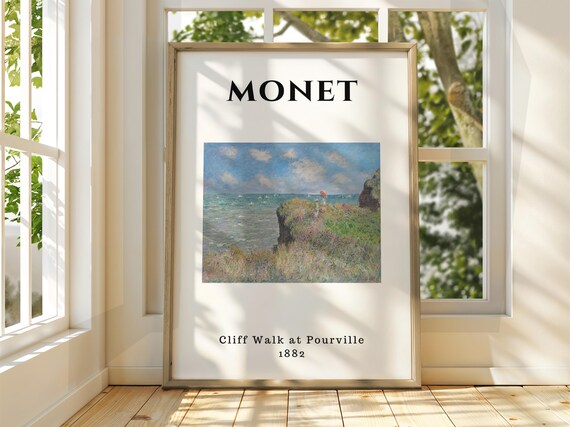 Claude Monet Cliff Walk at Pourville 1882 Coastal Art Poster