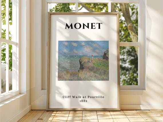 Claude Monet Poster Watercolour Art Print Vintage French Home Decor Famous Impressionism Gallery