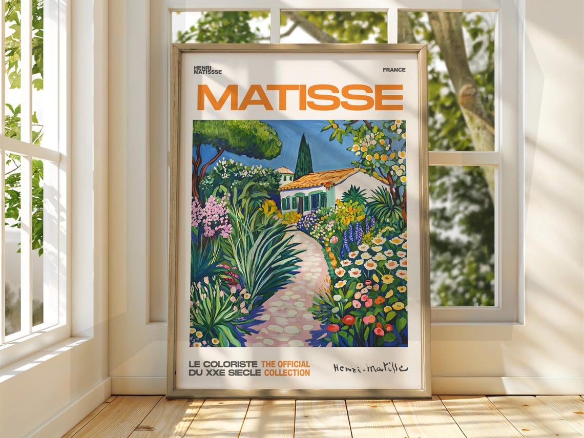 Henri Matisse Floral Path Art Exhibition Print Gallery Classic Village Tropical