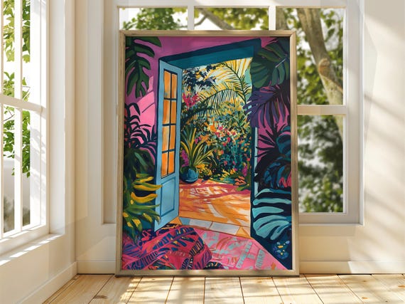 Henri Matisse Floral Door Art Exhibition Print Gallery Classic Fauvism Painting