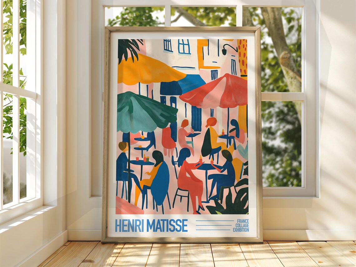 Matisse Style Coffee Shop Art Print, Classic Cafe