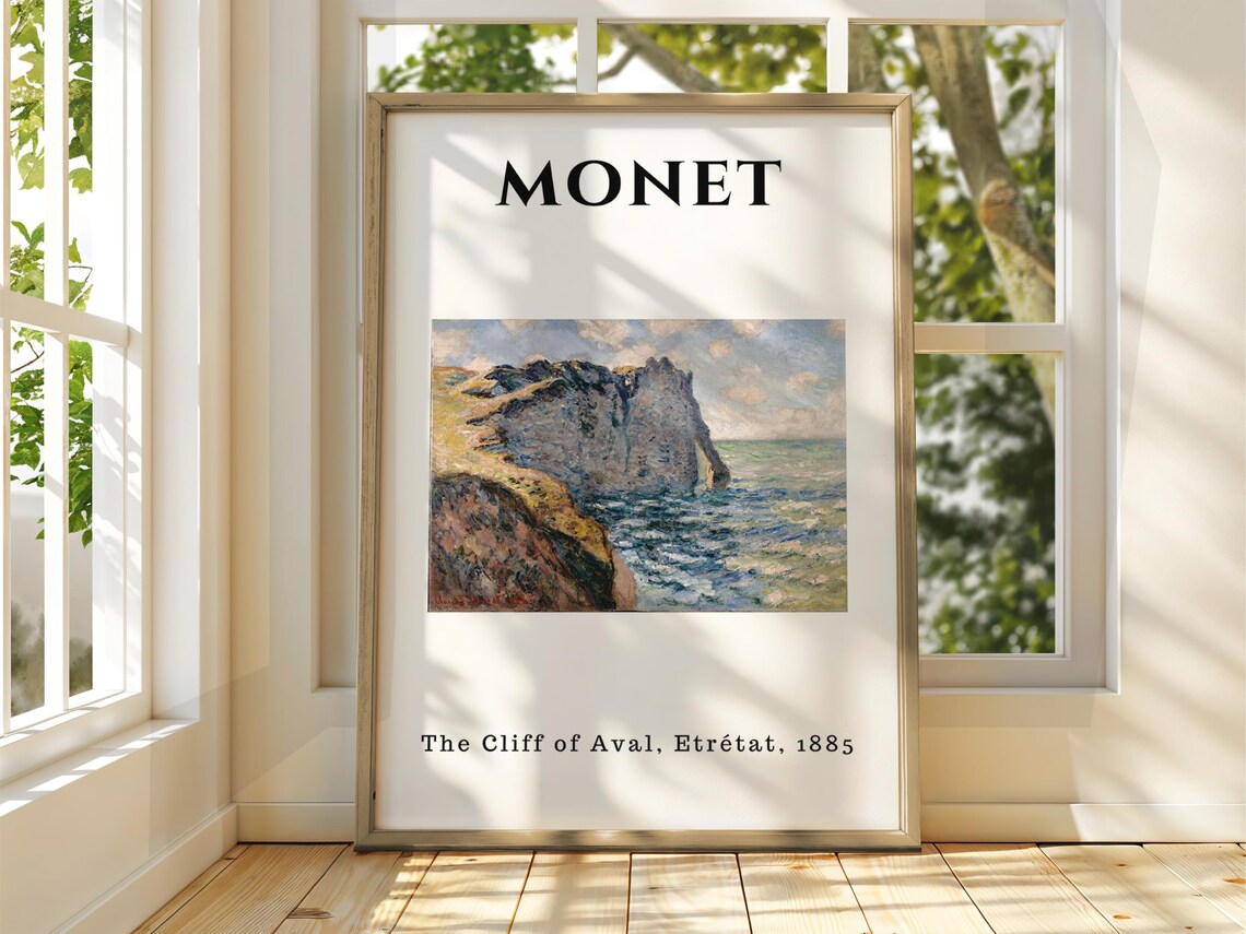 Claude Monet The Cliff Of Aval Etretat 1885 Poster Impressionist Seascape Art