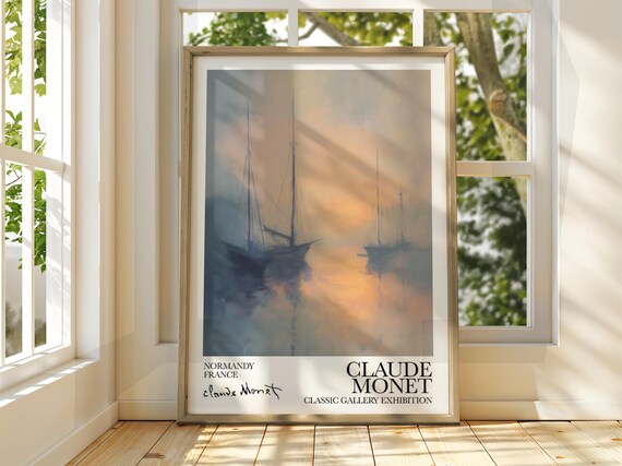 Claude Monet Normandy Sailboats Classic Gallery Exhibition Poster