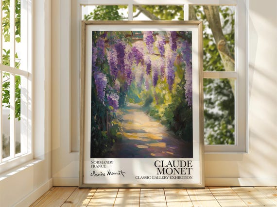 Claude Monet Poster Watercolour Art Print Vintage French Home Decor Famous Impressionism Gallery