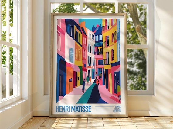 Henri Matisse Style Colorful European Street Scene Gallery Exhibition Poster
