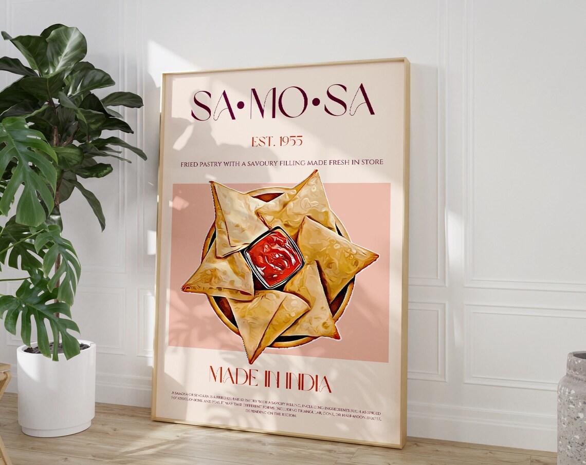 Samosa Modern Kitchen Decor Exhibition Poster