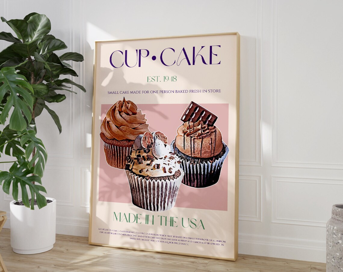 Cupcake Mid-Century Modern Exhibition Poster Print
