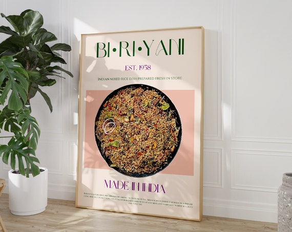 Biriyani Print, Mid Century Modern Kitchen Poster