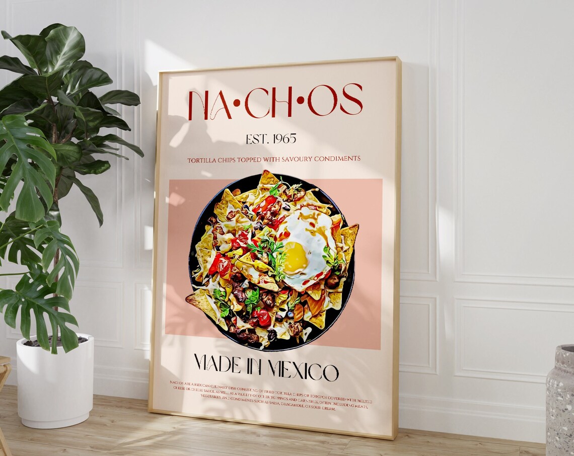 Nachos Retro Mexico Mid-Century Modern Art Print