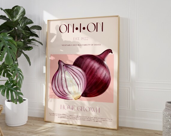 Onion Botanical Est 1922 Home Grown Kitchen Vegetable Poster