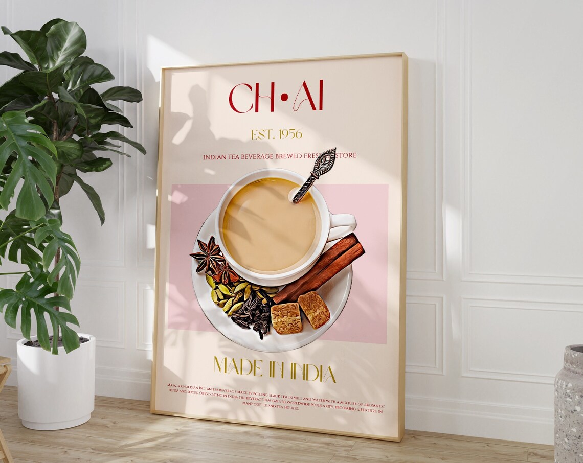 Masala Chai Mid-Century Modern Kitchen Art Print