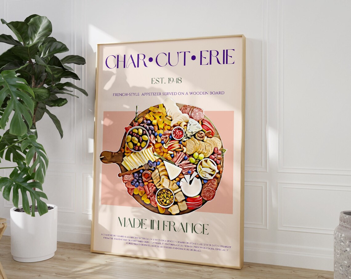 Charcuterie Board, Mid Century Modern Pop Art Print