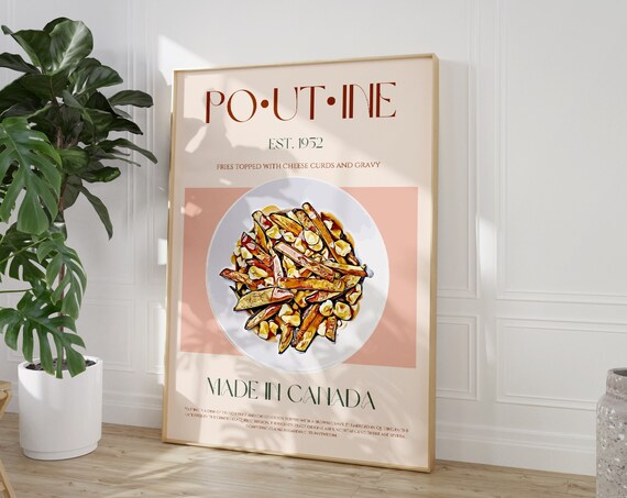 Poutine Print, Canada Mid-Century Modern Poster